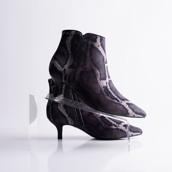 Vaneli Womens Taima Ankle Booties Boots Black Gray Velvet Snake Print Sz 6 New - Picture 7 of 9